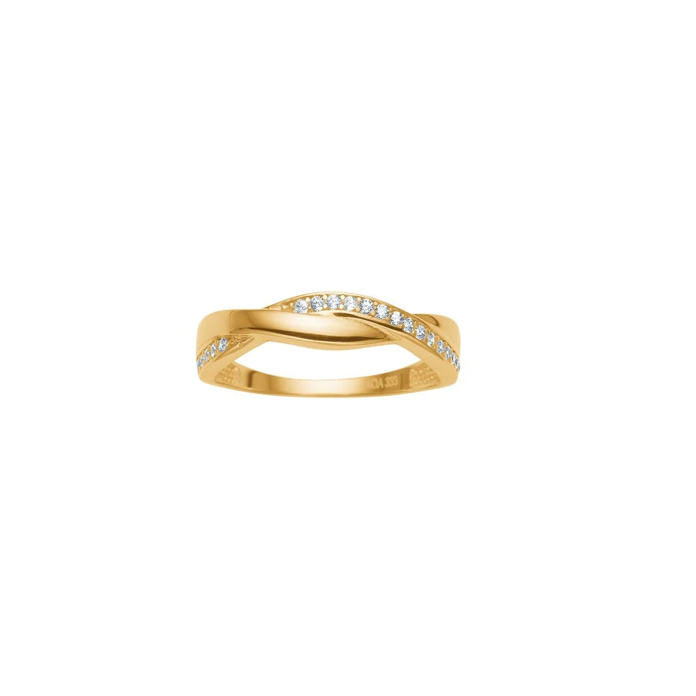Ring i 8 kt. guld med zirkonia