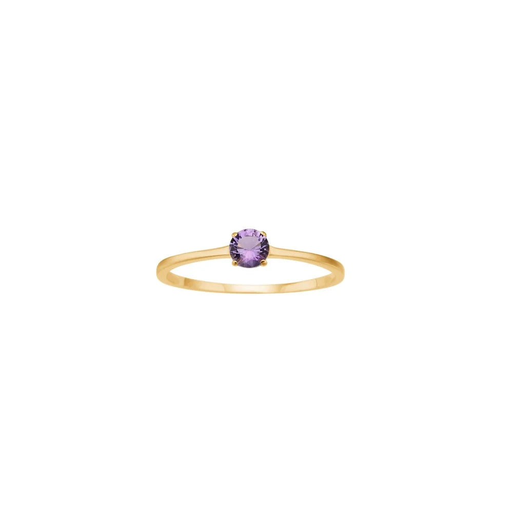 Ring i 14 kt. guld med 4 mm ametyst