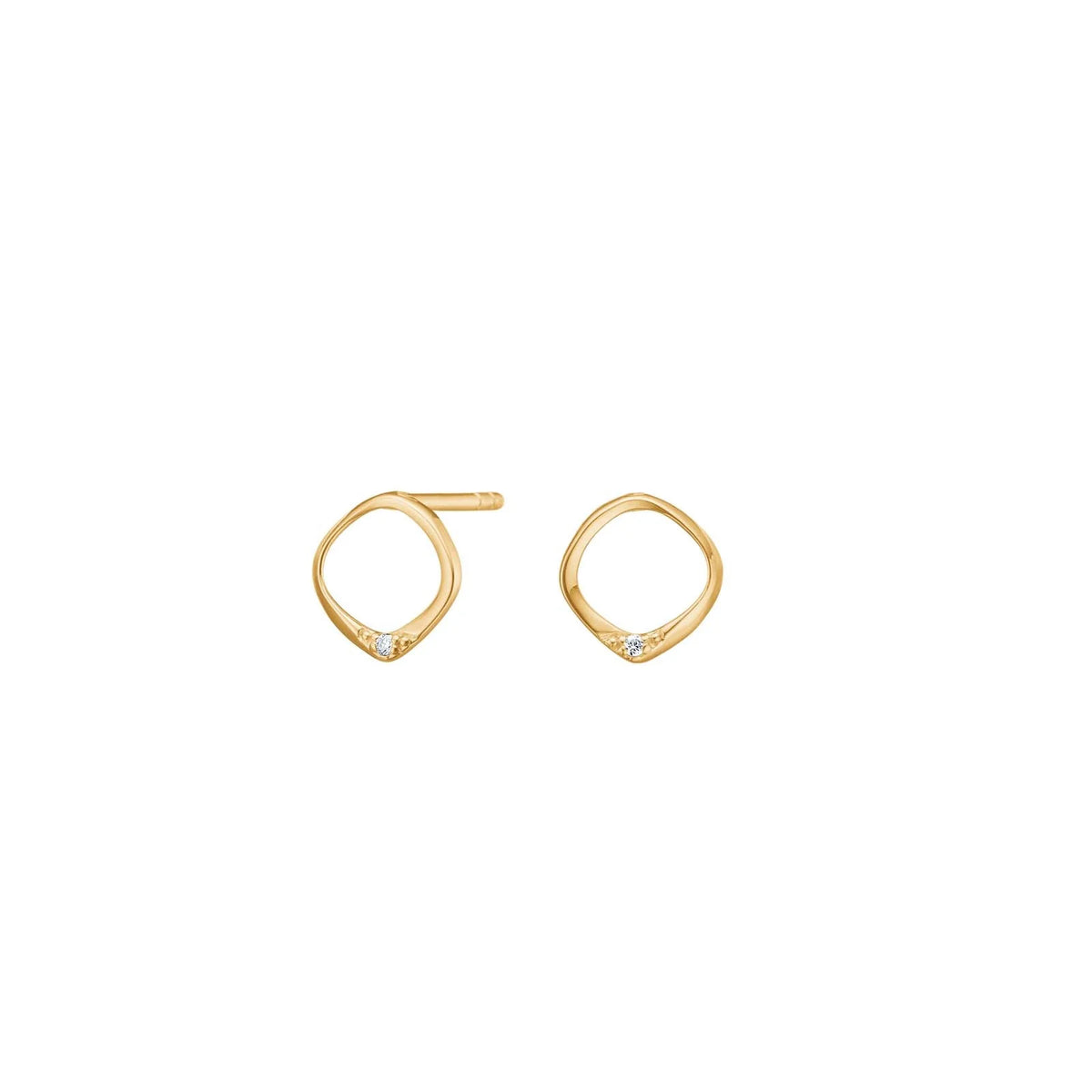 Ørestikker i 14 kt. guld med 0,010 ct. diamanter W/SI