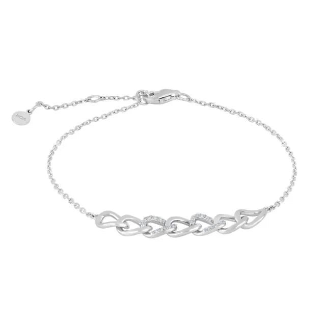 JASMINNOR armbånd m. led og zirkonia sølv