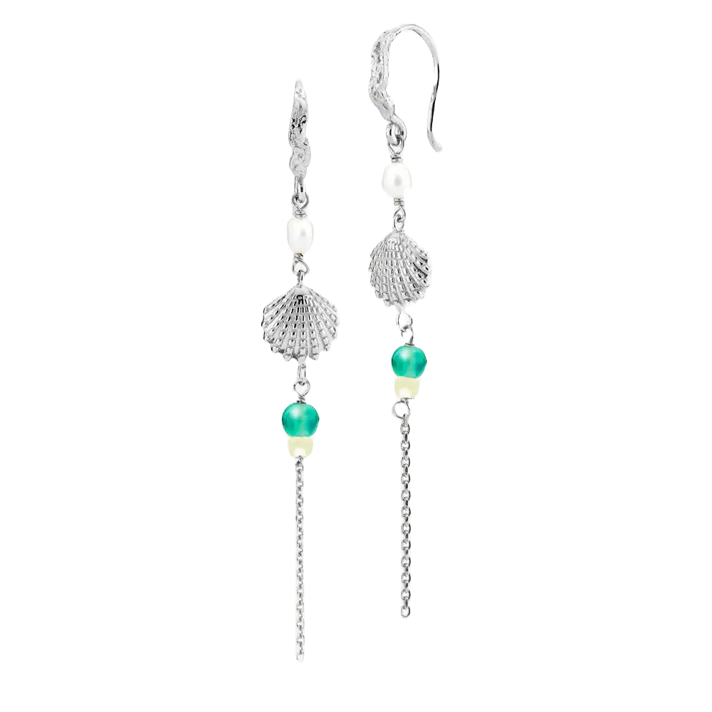 Sistie Marina Grøn øreringe sølv