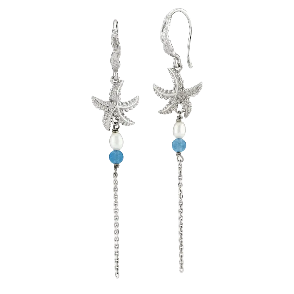 Sistie Marina Blå øreringe sølv