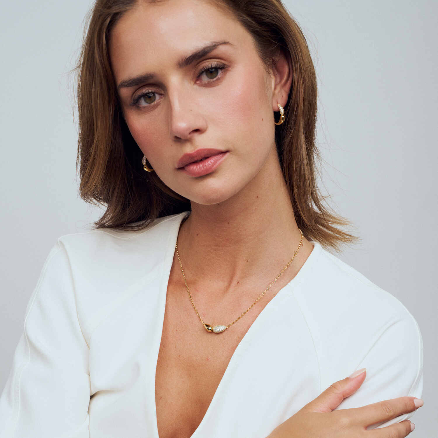 Halskæde Goccia Due Forgyldt