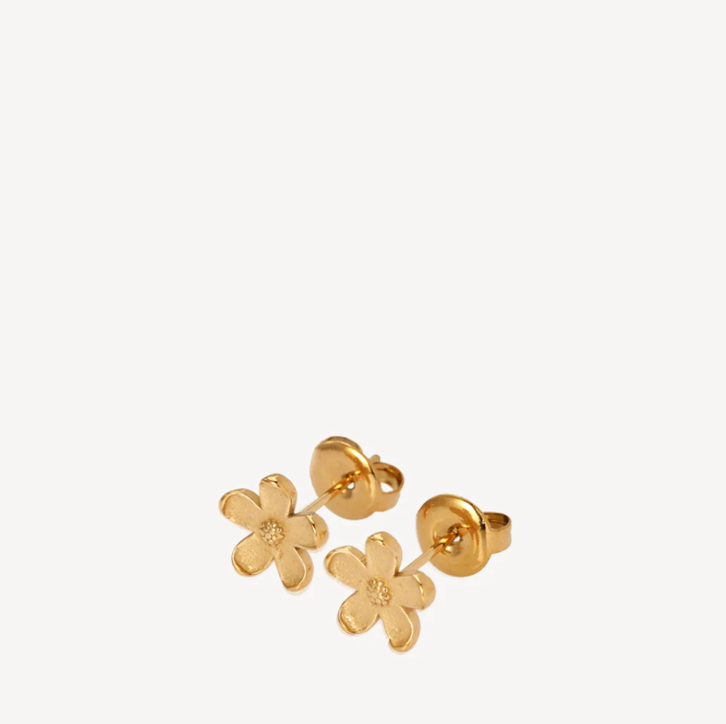 Sistie 2ND forgyldt stål ørestikker Camellia