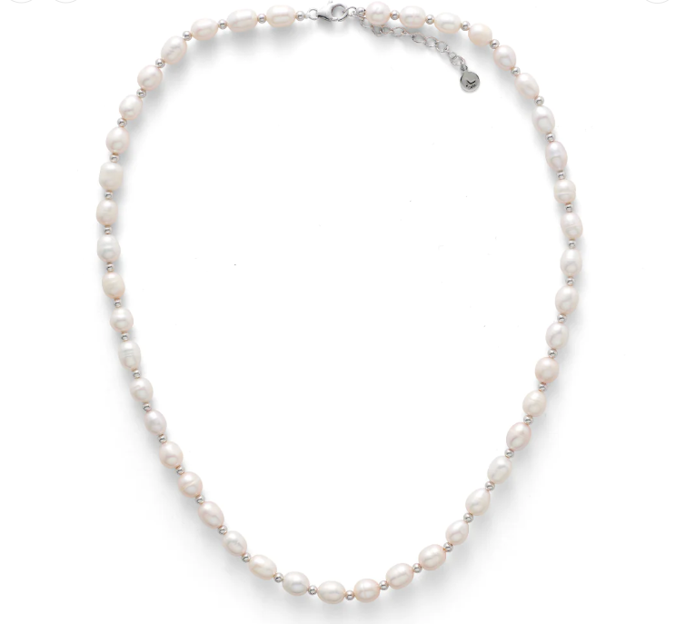 Pearl & Silver Bead Necklace