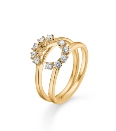CROWN TIARA ring i 14 kt. guld m. diamant
