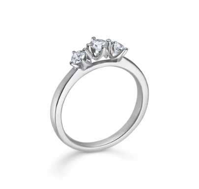 CROWN TRINITY ring i 14 kt. guld m. diamanter