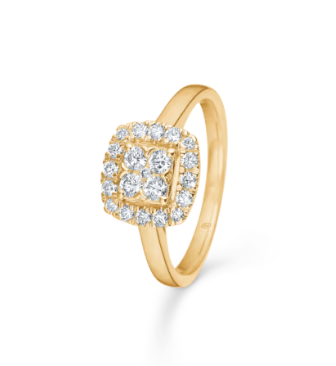 MARGARET ring i 14 kt. guld m. diamanter