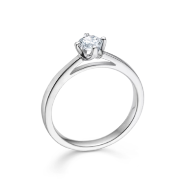 CROWN ring i 14 kt. hvidguld m. diamant