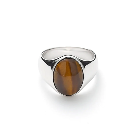 Hope Oval Signet Ring Tiger Eye