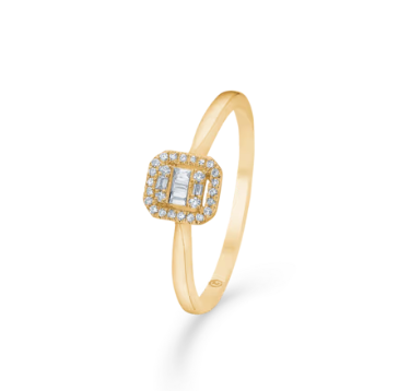 ELIZABETH ring i 14 kt. guld m. diamanter