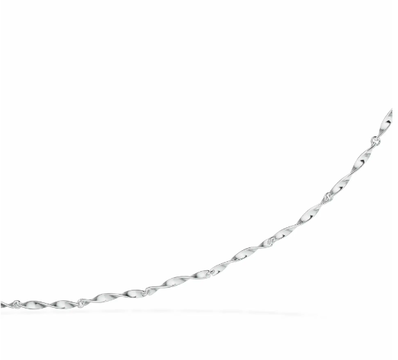 Snoet halskæde, sølv