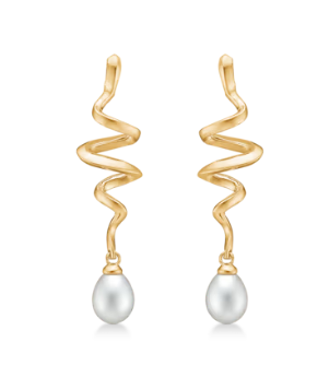 SWIRL W. PEARL øreringe