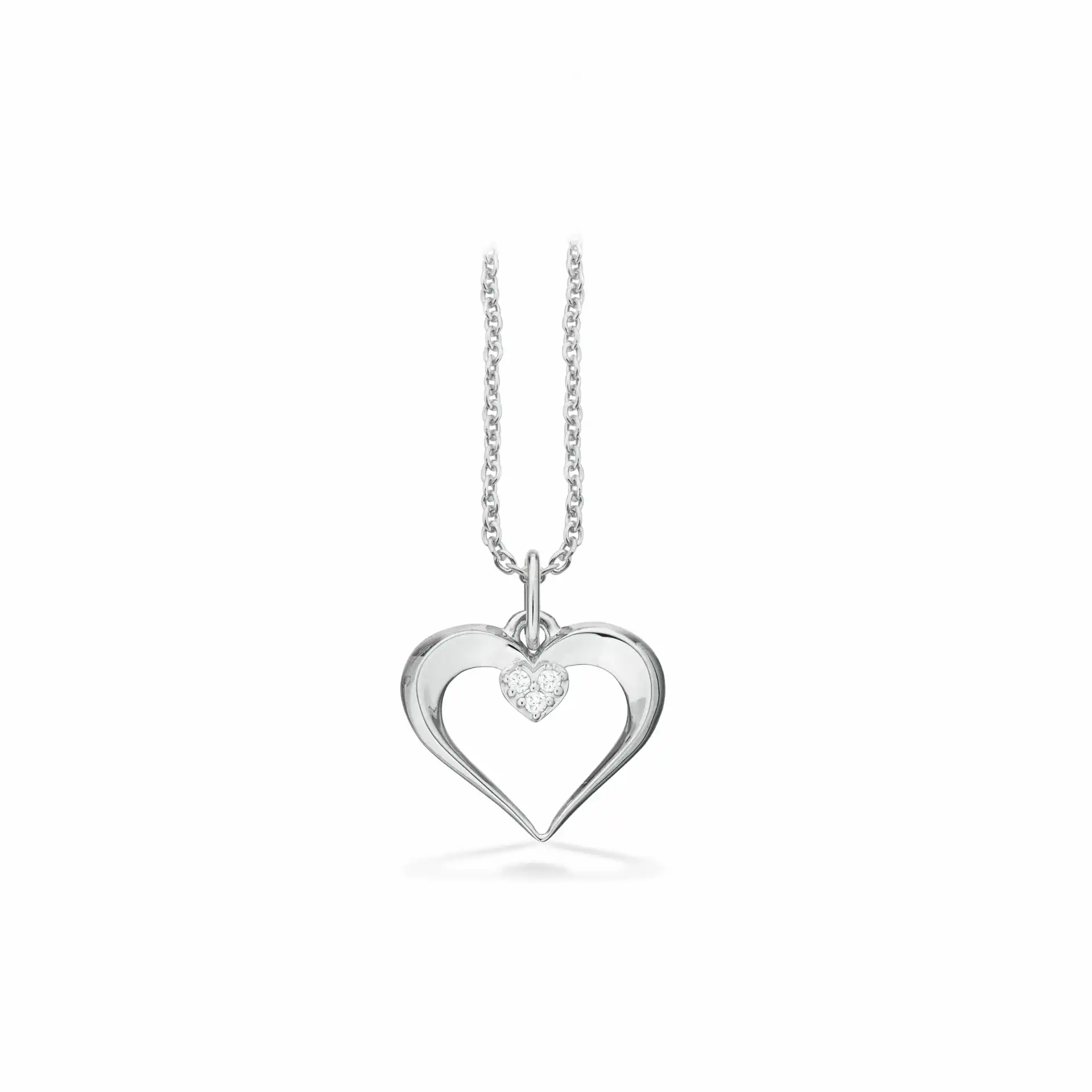 Halskæde i 8 kt. m. diamant