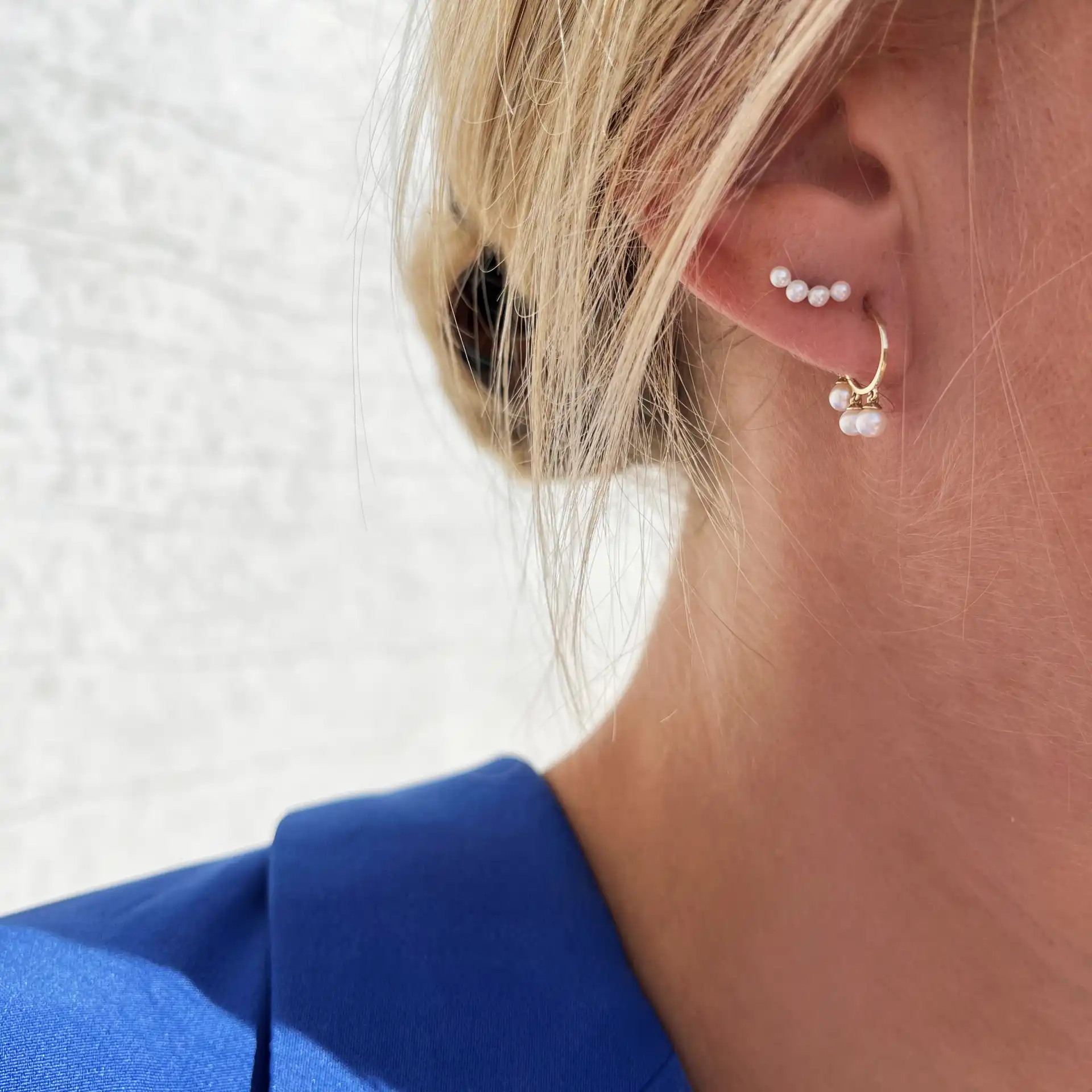 Ørering i 8 kt. m. perle