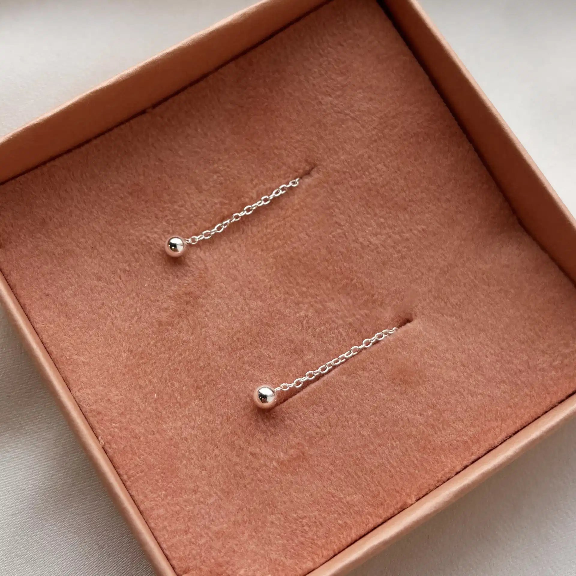 Ørekæder m. kugler sølv