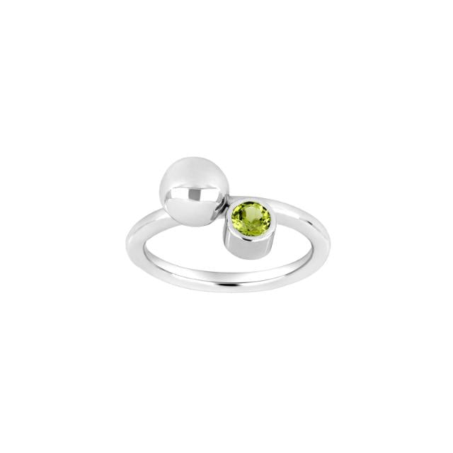Sølv ring m. peridot