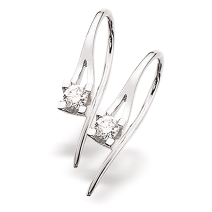 Kleopatra ørebøjle i 14kt. hvidguld med diamanter - Sct. Mathias Ure & Guld