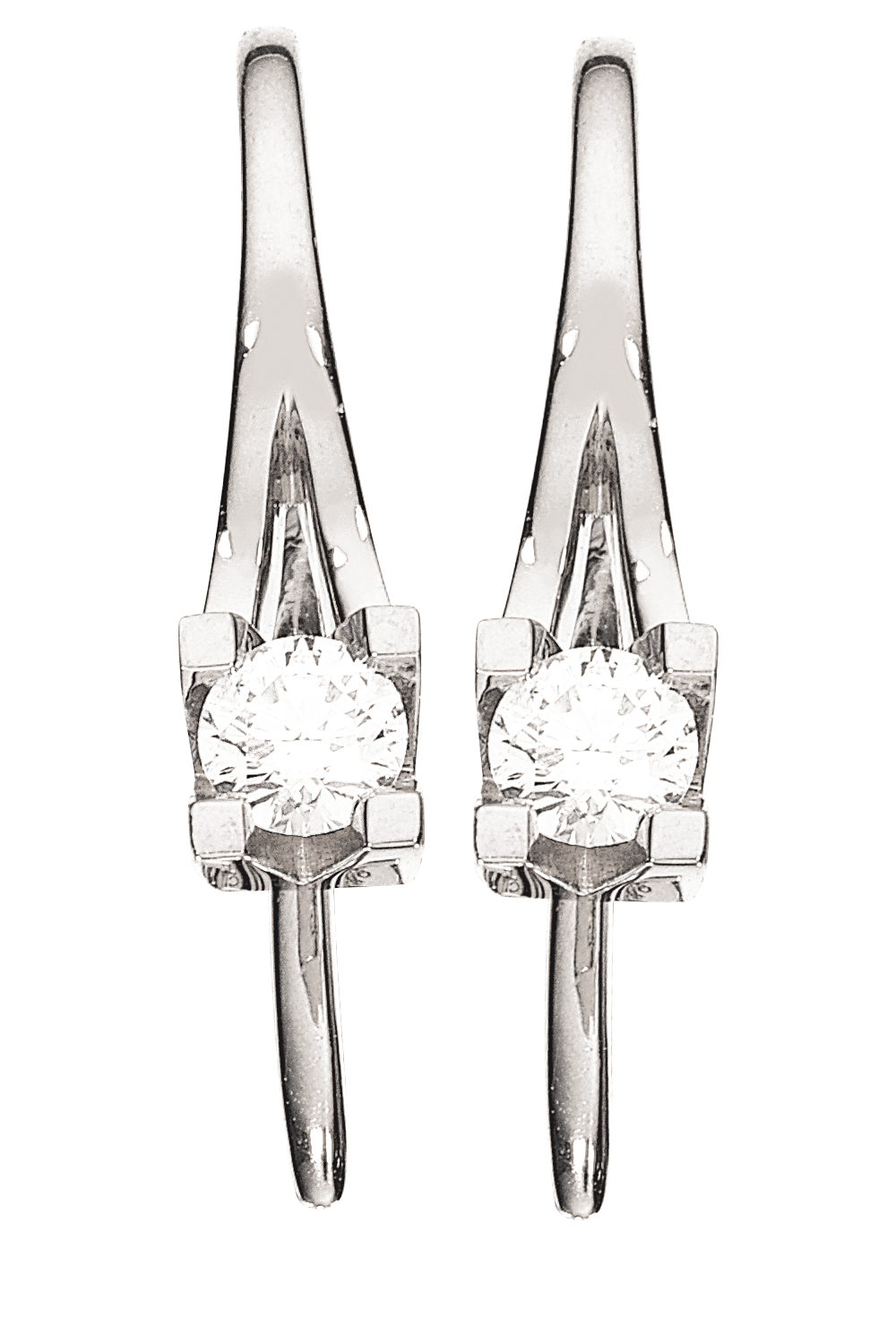 Kleopatra ørebøjle i 14kt. hvidguld med diamanter - Sct. Mathias Ure & Guld