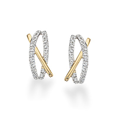 14 kt. guld ørestikker med diamanter