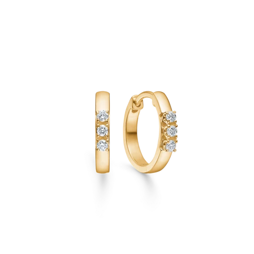 CROWN ALLIANCE øreringe i 14 kt. guld m. diamant