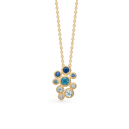 LUXURY RAINBOW vedhæng i 14 kt. guld m. ægte sten