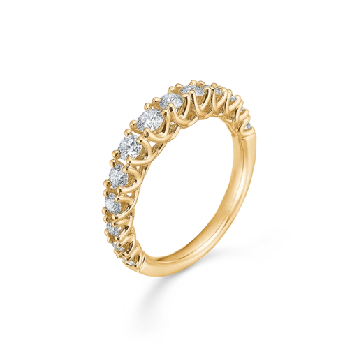 Crown Princess ring i 14 kt. guld m. brillanter