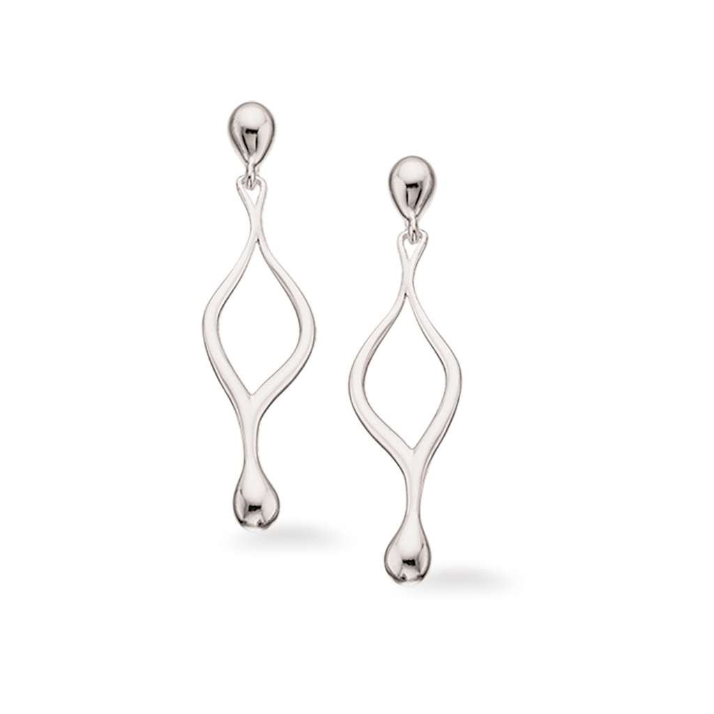 Sølv ørehænger m. åbent vedhæng