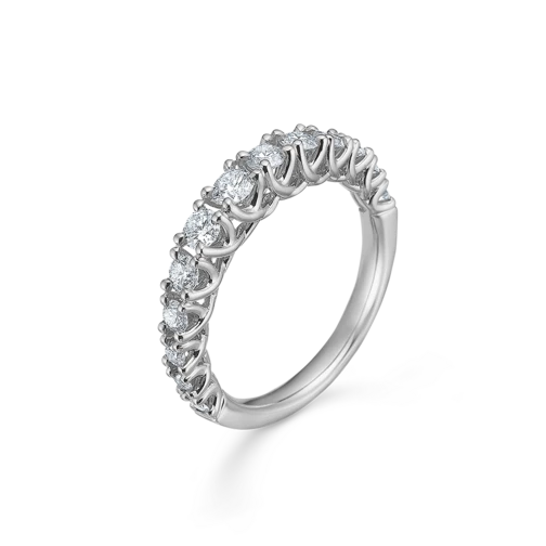 Crown Princess ring i 14 kt. hvidguld m. brillanter