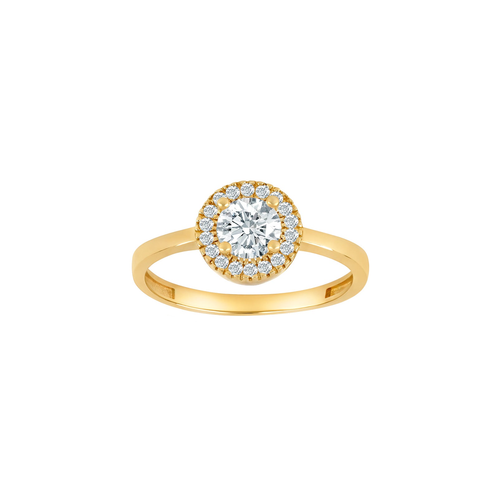 8 kt. guld rund roset ring m. zir - Sct. Mathias Ure & Guld