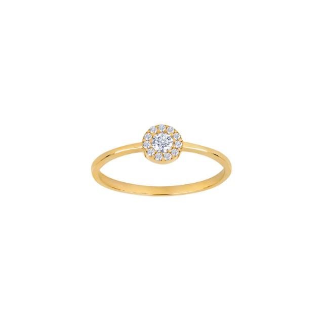 8 kt. guld roset ring m. zirkonia