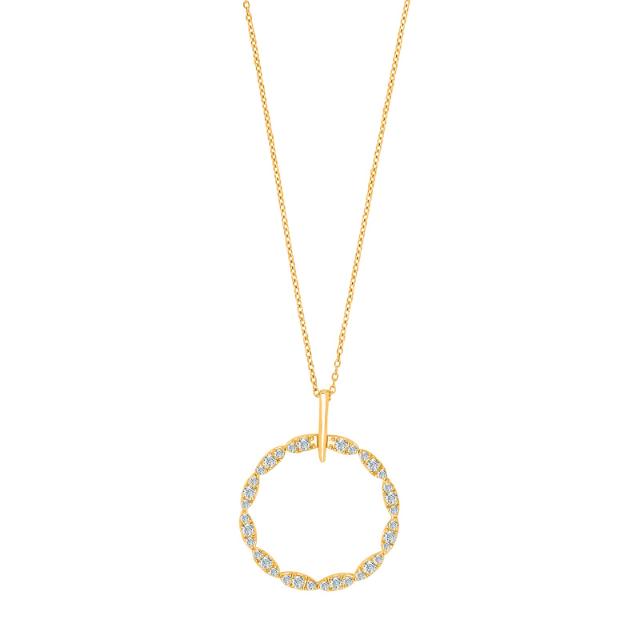8kt. guldvedhæng cirkel m. zirkonia