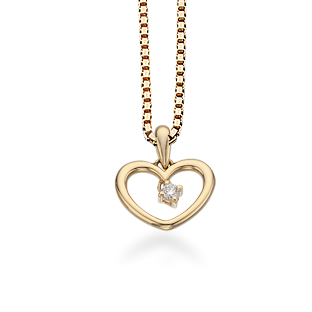 14 kt. Guldvedhæng incl. forgyldt kæde