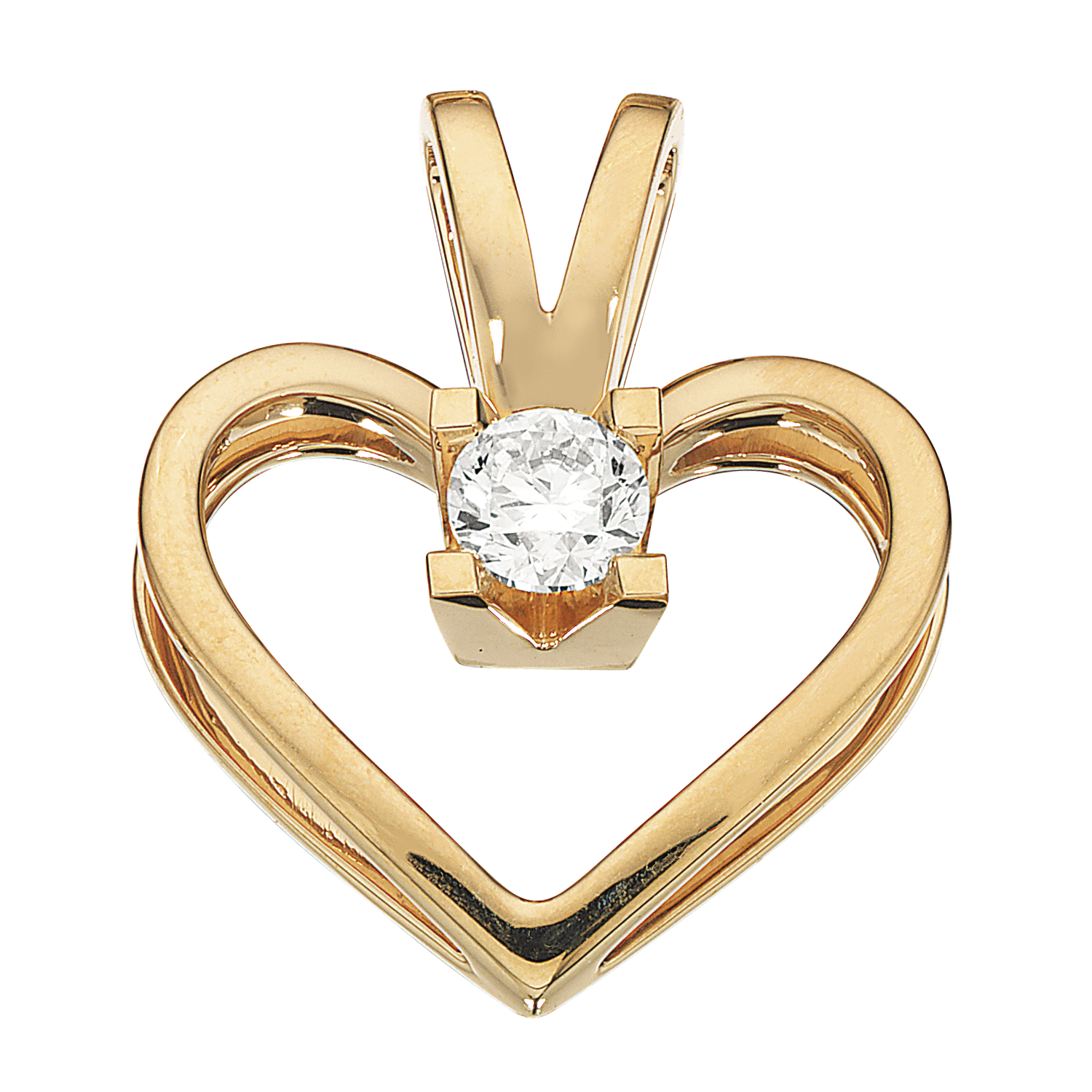 Kleopatra Hjertevedhæng, Guld m. Brillant - Sct. Mathias Ure & Guld
