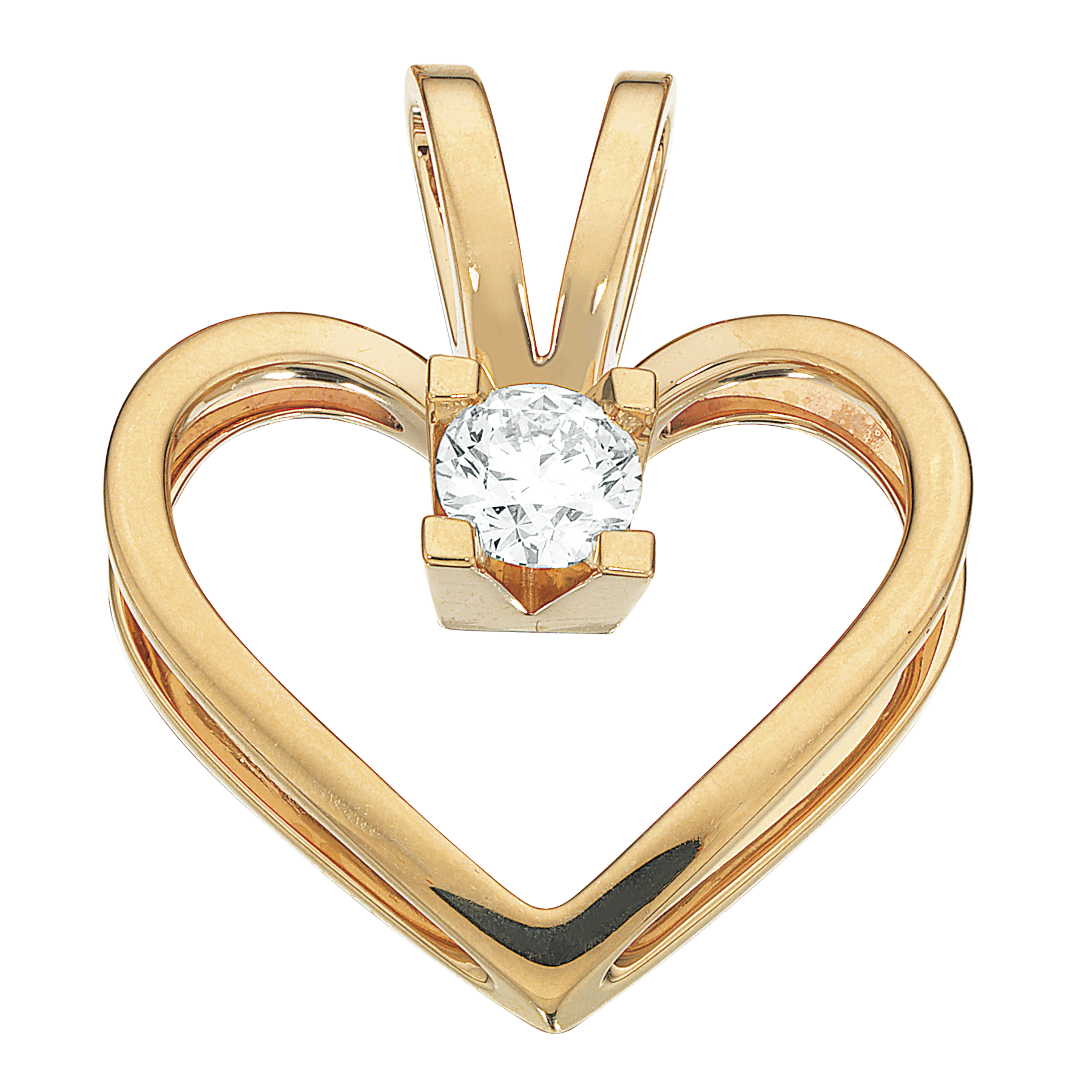 Kleopatra Hjertevedhæng, Guld m. Brillant - Sct. Mathias Ure & Guld