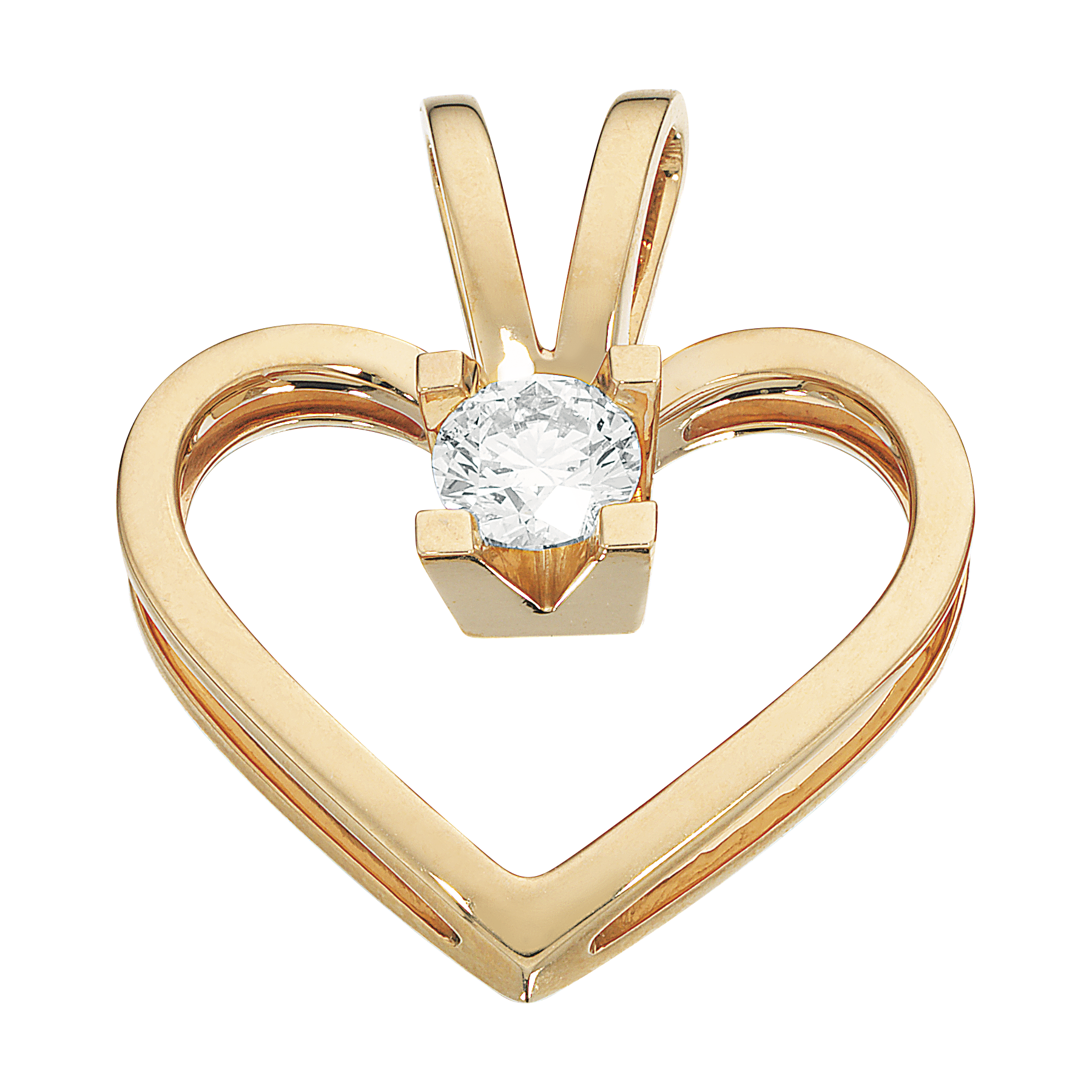 Kleopatra Hjertevedhæng, Guld m. Brillant - Sct. Mathias Ure & Guld