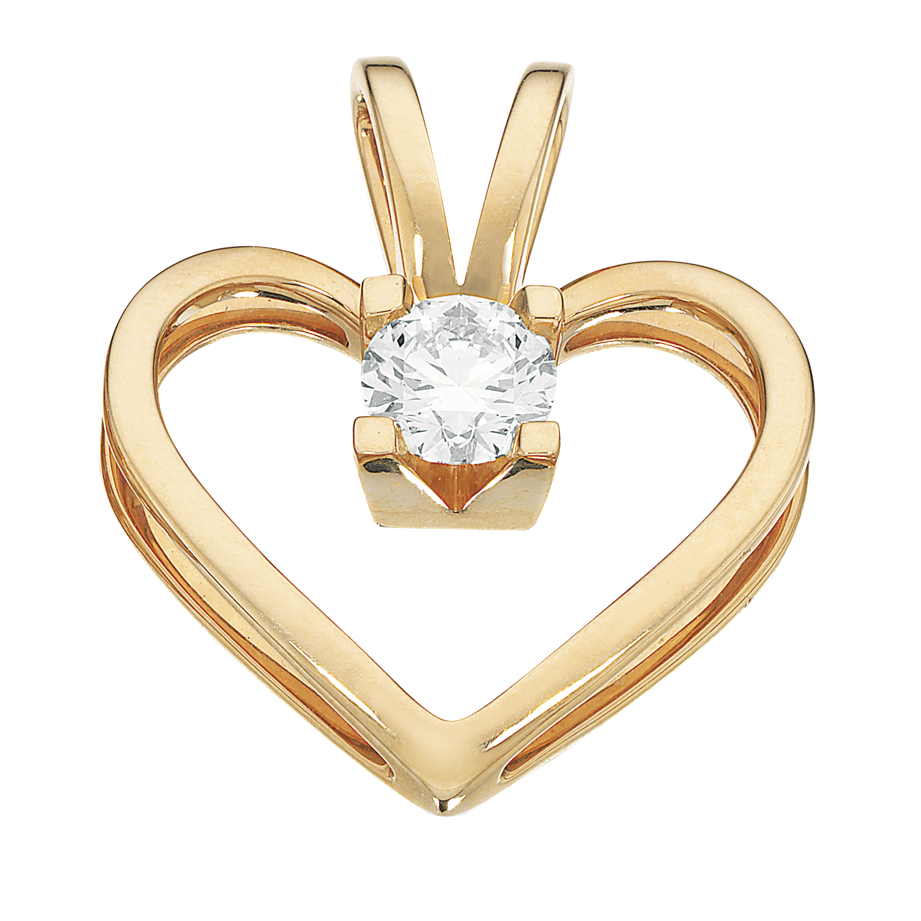 Kleopatra Hjertevedhæng, Guld m. Brillant - Sct. Mathias Ure & Guld