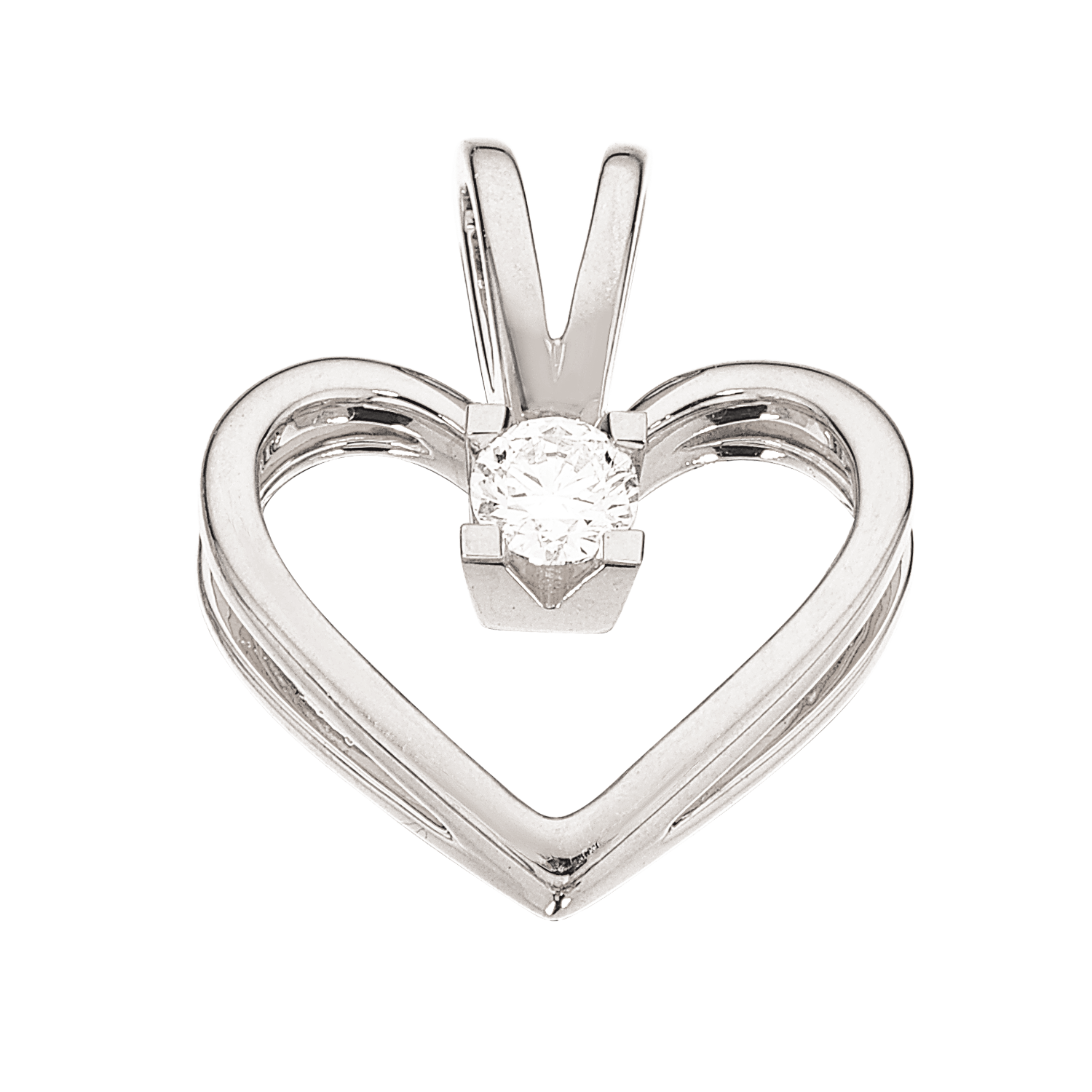 Kleopatra hjertevedhæng i 14kt. hvidguld med diamanter - Sct. Mathias Ure & Guld