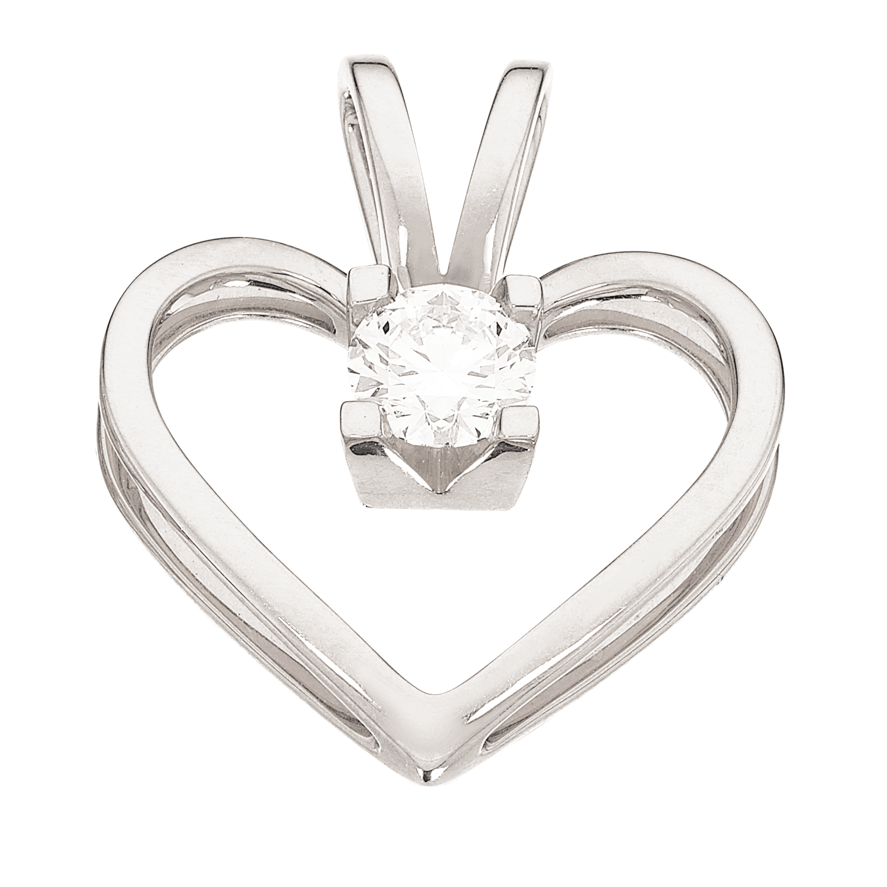 Kleopatra hjertevedhæng i 14kt. hvidguld med diamanter - Sct. Mathias Ure & Guld