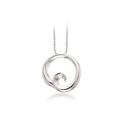 Sølv halskæde m. cirkel