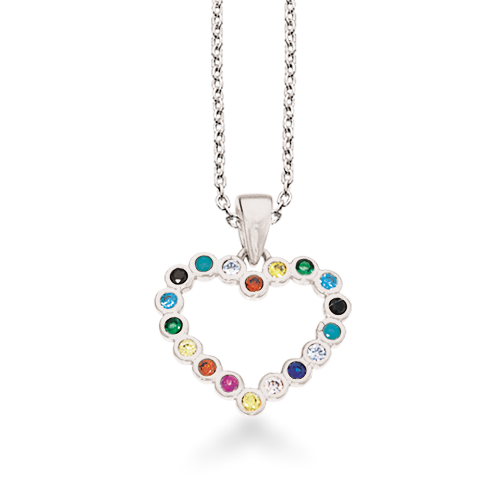 SoHo Rainbow hjerte halskæde