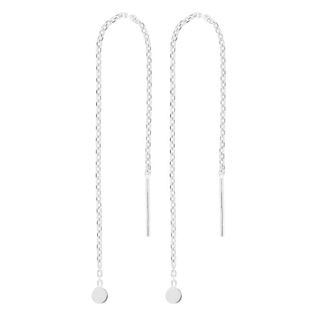 Sølv ørekæde m. plade