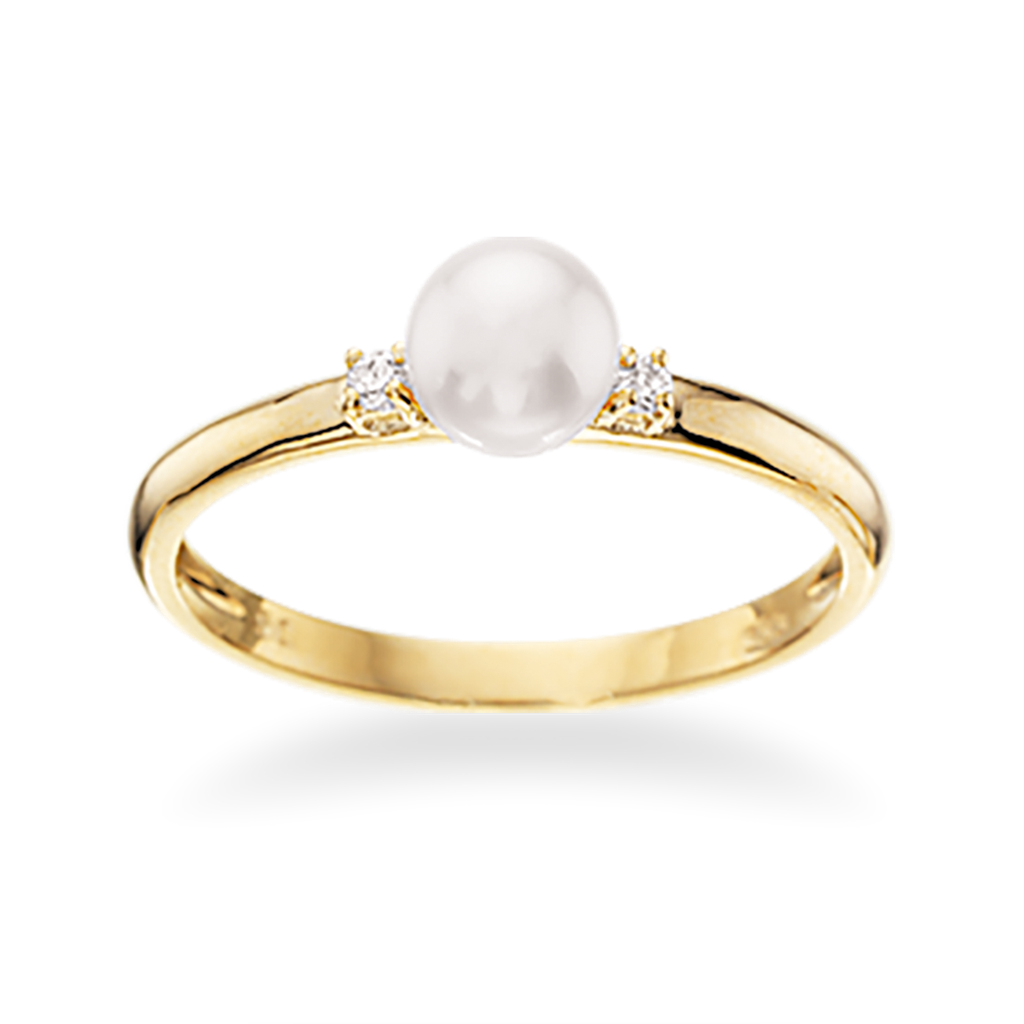 8 kt. Guldring med perle