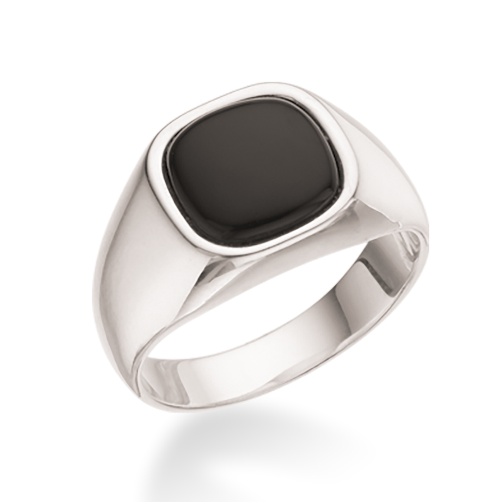 Herre sølv ring med onyx