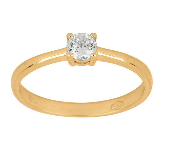 8 kt. guldring med zirkonia sten - Sct. Mathias Ure & Guld