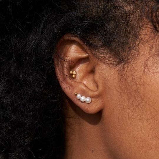 Aura earclimbers small, forgyldt - Sct. Mathias Ure & Guld