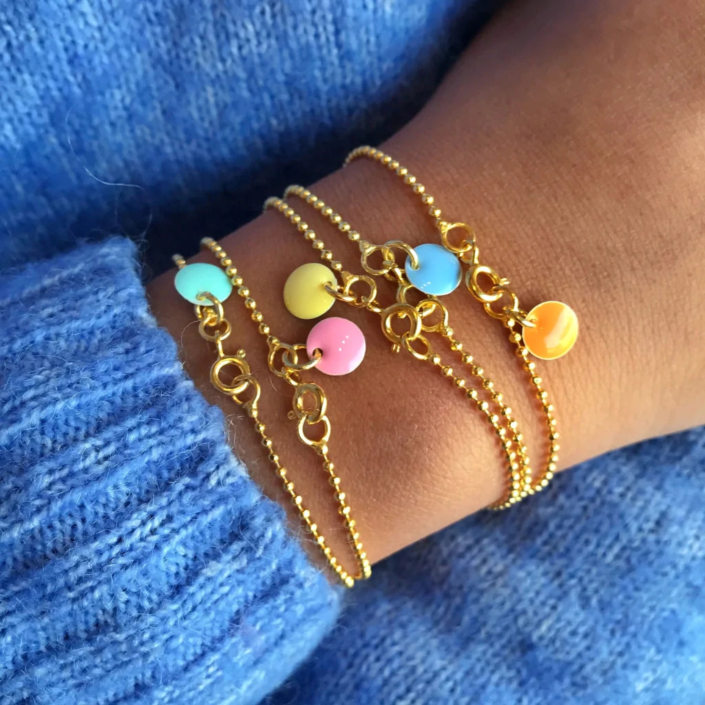 Enamel, Ball Chain Bracelet