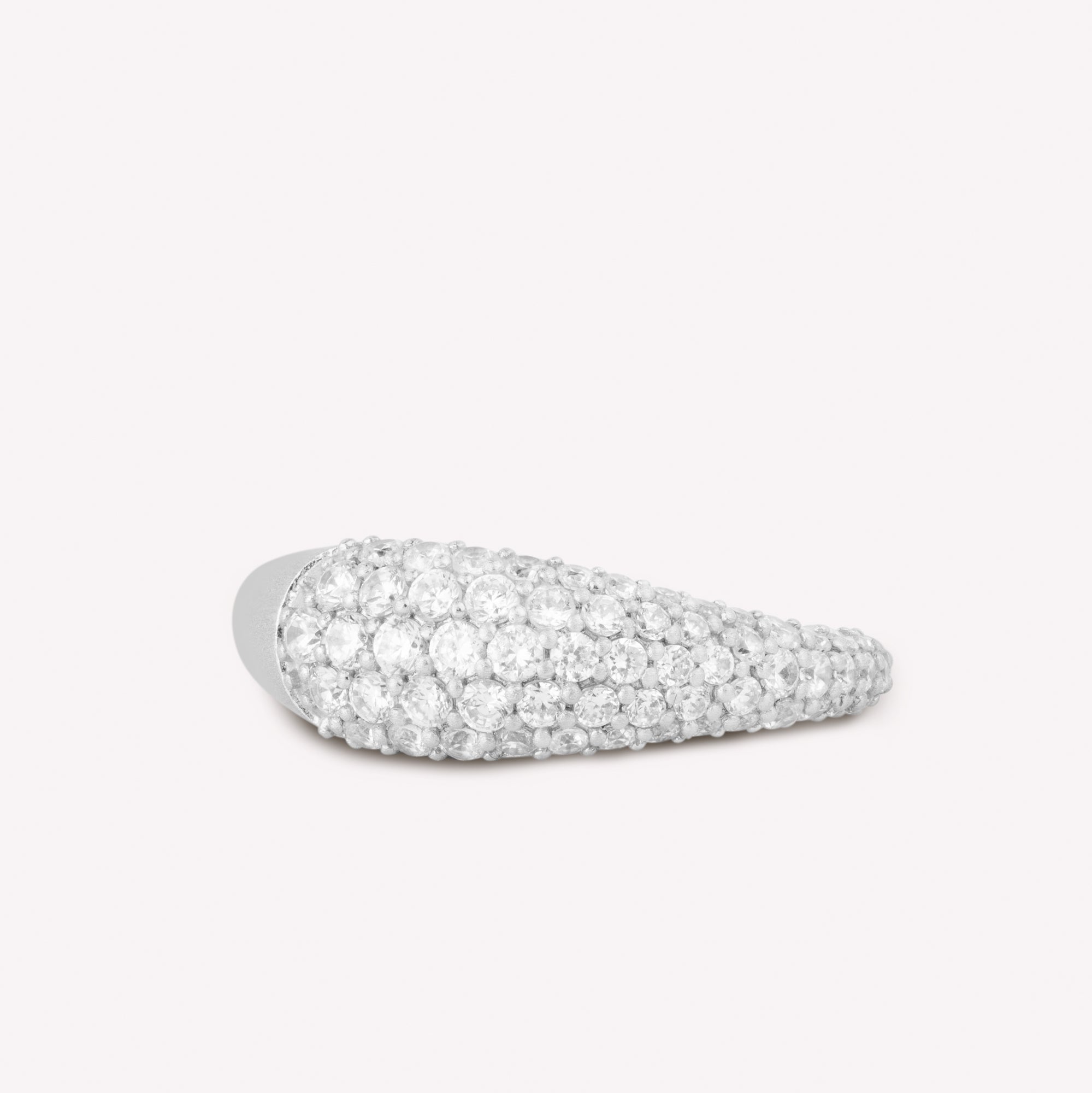 Ocean Flow ring sparkle, sølv