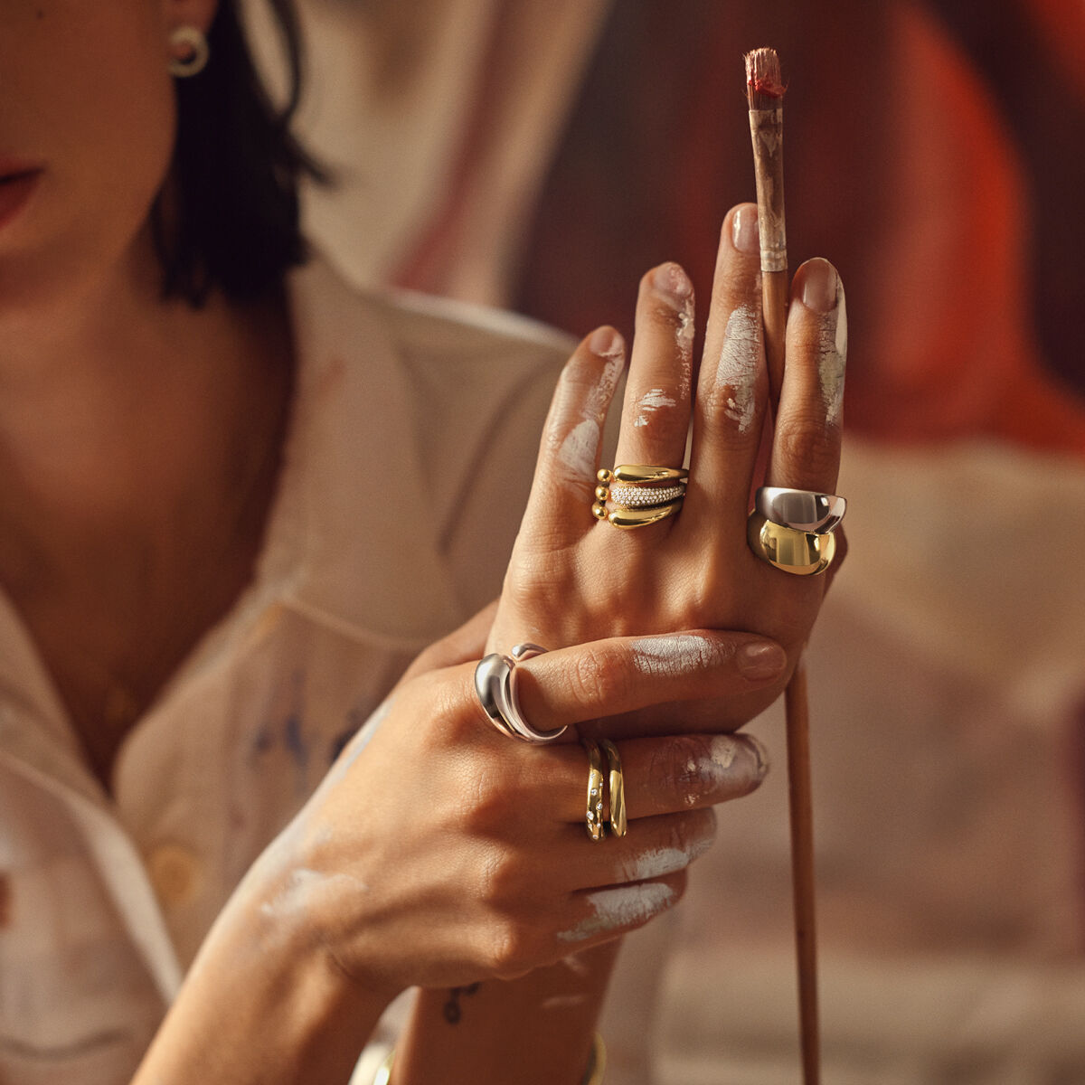 Mercy ring - Pavé mini, 18 kt. - Sct. Mathias Ure & Guld