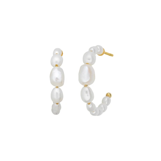 Aura pearl hoop, forgyldt sølv - Sct. Mathias Ure & Guld